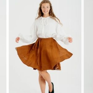 Son de Flor S/M warm brown wrap skirt